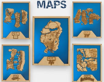 Berühmte Spielkarten - Holzwandkunst - 5 Kartenstile verfügbar - Von offener Welt inspiriertes Dekor.