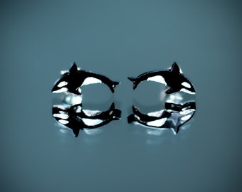 Orca Earrings | Killer Whale Stud Earrings | Gift Box Included