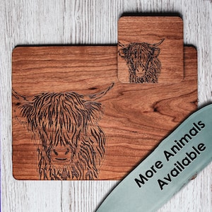 Holz Tischsets und Untersetzer | Original Tiergravuren | Mix & Match 18 Designs