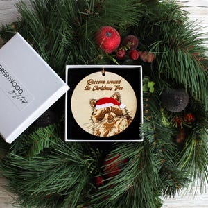 Weihnachtswaschbär Ornament | Tier Baumschmuck | Waschbär Geschenke
