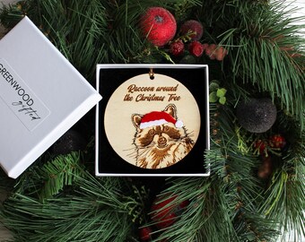 Christmas Raccoon Ornament | Animal Tree Decorations | Raccoon Gifts