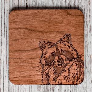Waschbär Untersetzer und Tischset Set | Waschbär Geschenke | Waschbär Haushaltsware | Waschbär-Untersetzer