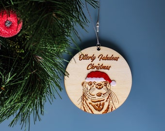 Christmas Otter Ornament | Animal Tree Decoration | Funny Christmas Decor