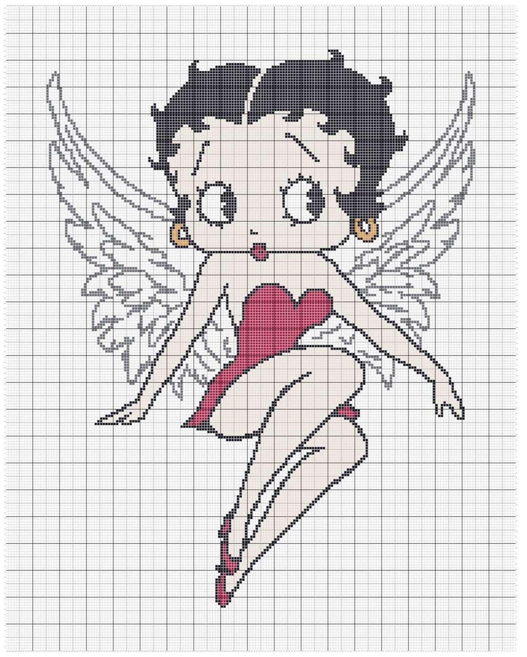 Angel Betty Boop Single Crochet Graphgan / Blanket Pattern - Etsy UK