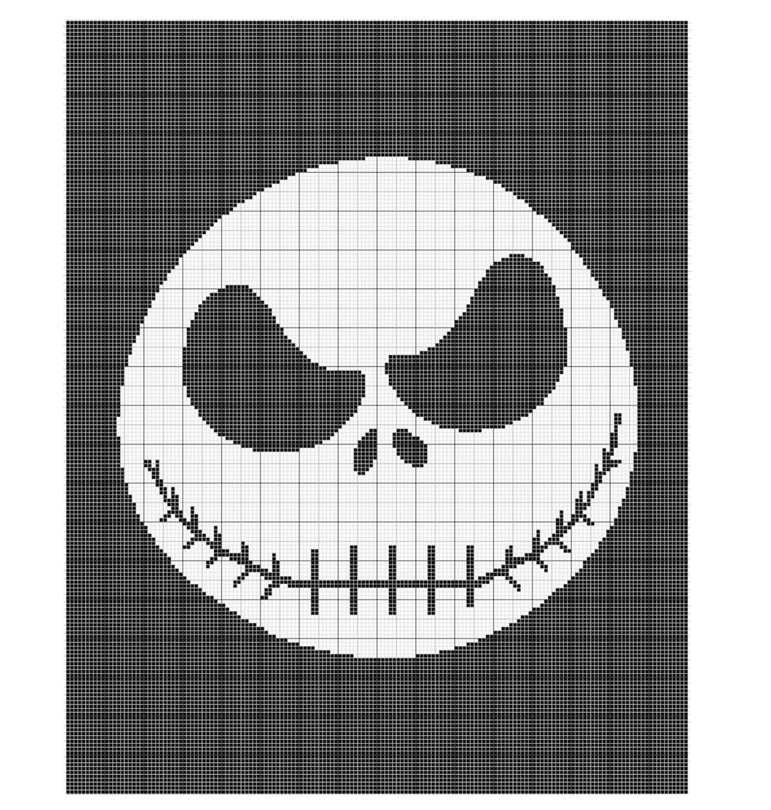 Jack Skellington Face the Nightmare Before Christmas Crochet Graphgan