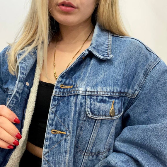 Wrangler Denim Sherpa Jacket Woman - Etsy