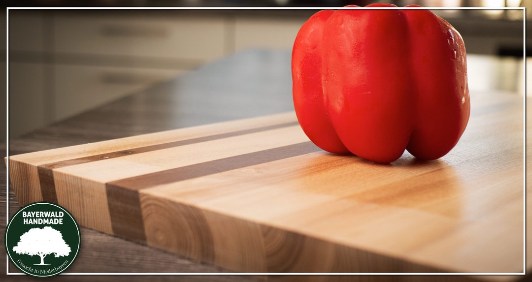 Twotone Cutting Board Made of Solid Wood Ash & Walnut Etsy
