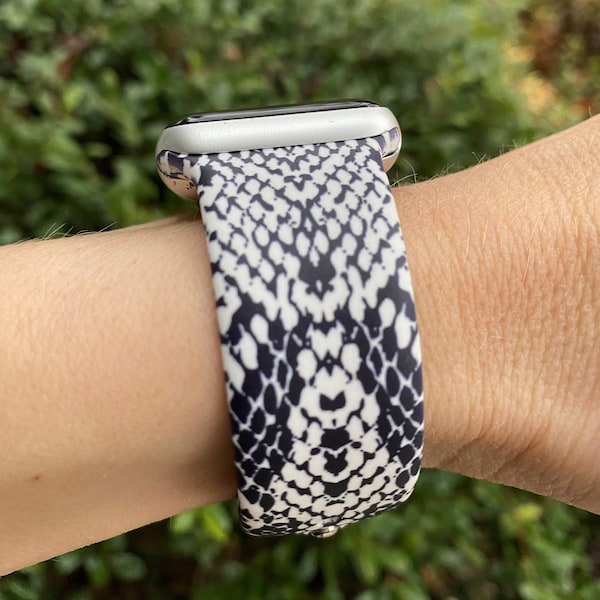 Snake Skin Snakeskin Silicone Watch Band compatible with Apple Watch