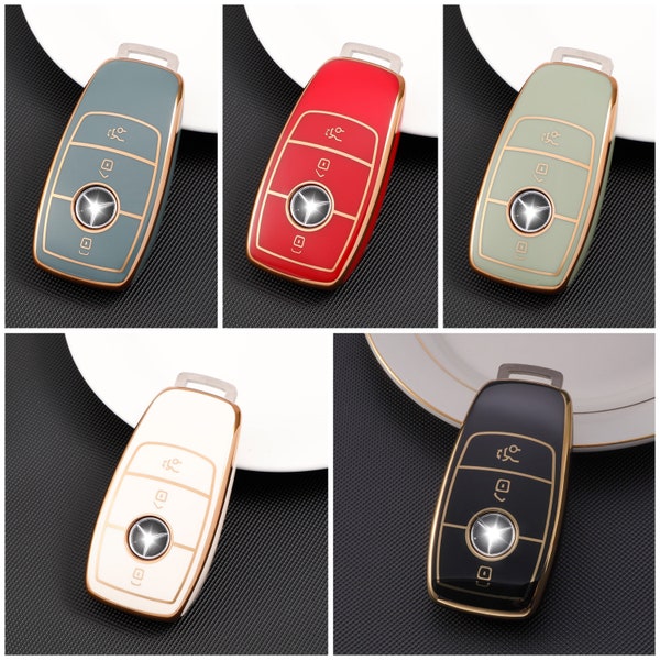Mercedes Benz Car Key Cover Soft Premium TPU Protector Case for Keyless Remote Entry Key FOB Cover Protection Key Holder Key Chain Class