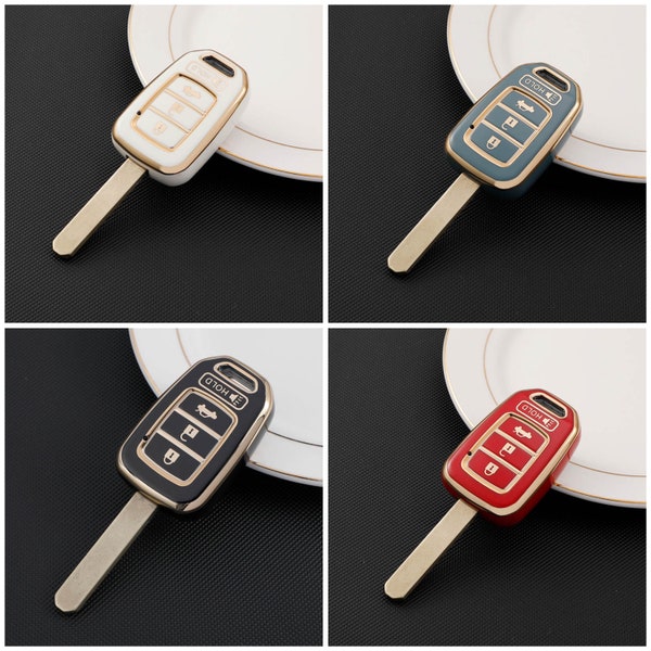 Honda Car Key Cover Soft Premium TPU Protector Case for Key FOB Cover Protection Key Holder Key Chain Civic Accord