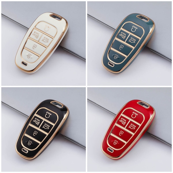 Hyundai Sonata Car Key Cover Soft Premium Protector Case for Keyless Remote Entry Key FOB Cover Protection Key Chain