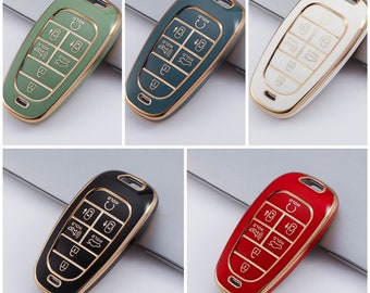 Hyundai Car Key Cover Soft Premium TPU Protector Case for Keyless Remote Entry Key FOB Cover Protection Key Holder Key Chain Sonata