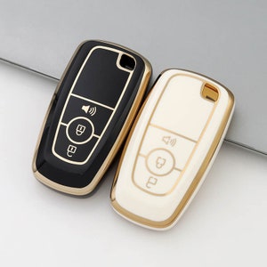 Ford 2021 2022 2023 2024 3 Button Car Key Cover Soft Premium TPU Protector Case for Keyless Remote Entry Key FOB Cover Protection Key Holder