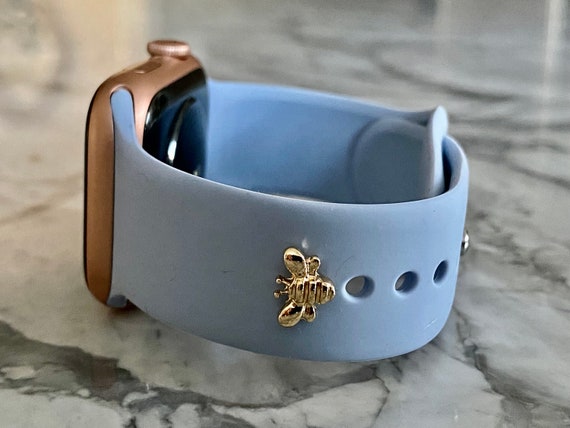 Apple Watch Silicone Band with Gold Honey Bee Charm Stud