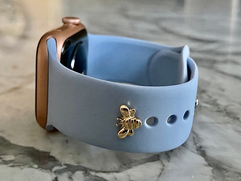 Honey Bee Stud Watch Band Charm with Apple Watch, Watch Sports Band Charms, Apple Watch Accessories, Apple Watch Jewelry, Watch Charms image 1