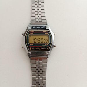 Digitaluhr von Montana. Aus den 1980er Jahren. In exzellentem Zustand. Alle Funktionen sind intakt.