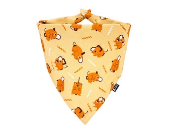 Devil Anime Bandana, Orange, Dog Bandana, Cat Bandana, Tie and Snap Bandana, Kawaii, Gifts for Her, Dog Mom Gift, Pet Bandana