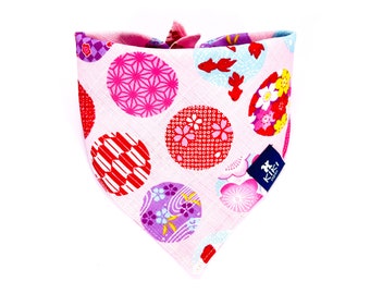 Dobby Japanse traditionele patroon Bandana, roze, hond Bandana, kat Bandana, stropdas en module Bandana, Kawaii, cadeaus voor haar, hond moeder cadeau