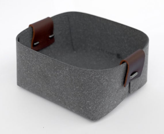 Pot de Bureau en Cuir Recyclé Carré