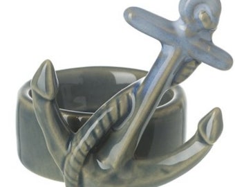 Portavelas con forma de ancla (juego de 2), decoración náutica para el hogar