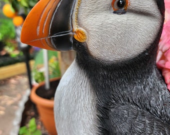 Adorno realista de frailecillo para jardín, decoración costera, estatuas para jardín de Vivid Arts