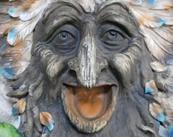 Comedero para pájaros Green Man: bebedero colgante para pájaros, adorno para la fauna silvestre