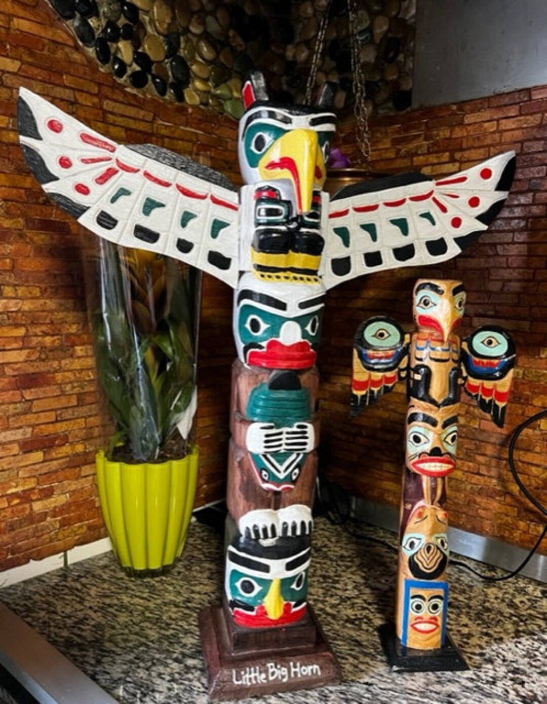 2 Totem Pole Wood Indian Decoration, Totem Pole Wood, Torture Pole