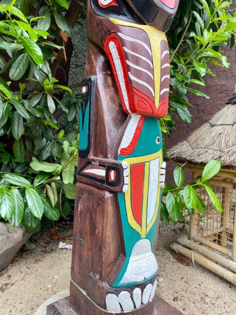 Totem Pole Decoration Totem Pole Height 2.00 Meters Wood Etsy