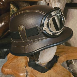 Biker Helmets –  Chopper Helmets with Goggles (Size M) – Chopper Helmet Biker Helme Chopperhelm mit Brille Gr.M Chopperhelm
