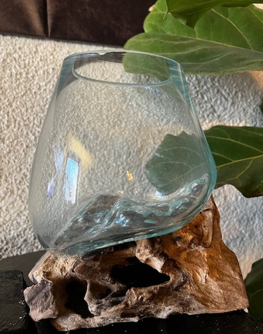 Root Wood Glass Vase Decorative Glass Flower Vase Liqva Vase Height 23