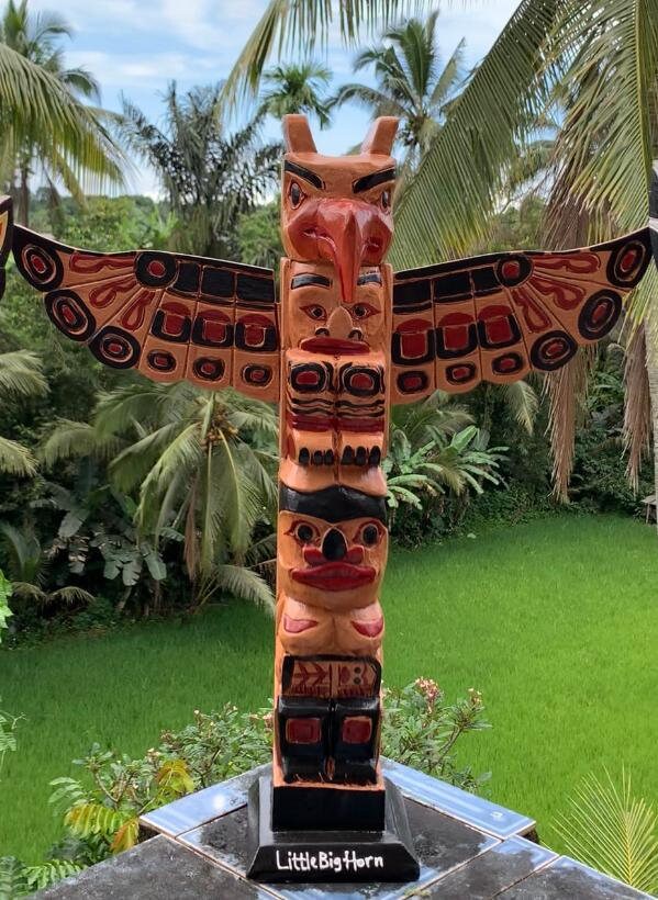 Totem Pole Wood Indian Set Decoration 3 Totem Pole Wood Etsy