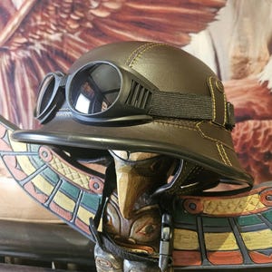 Biker Helmet –  Chopper Helmet with Goggles (Size M) – Chopper Helmet Biker Helme Chopperhelm mit Brille Gr.M Chopperhelm