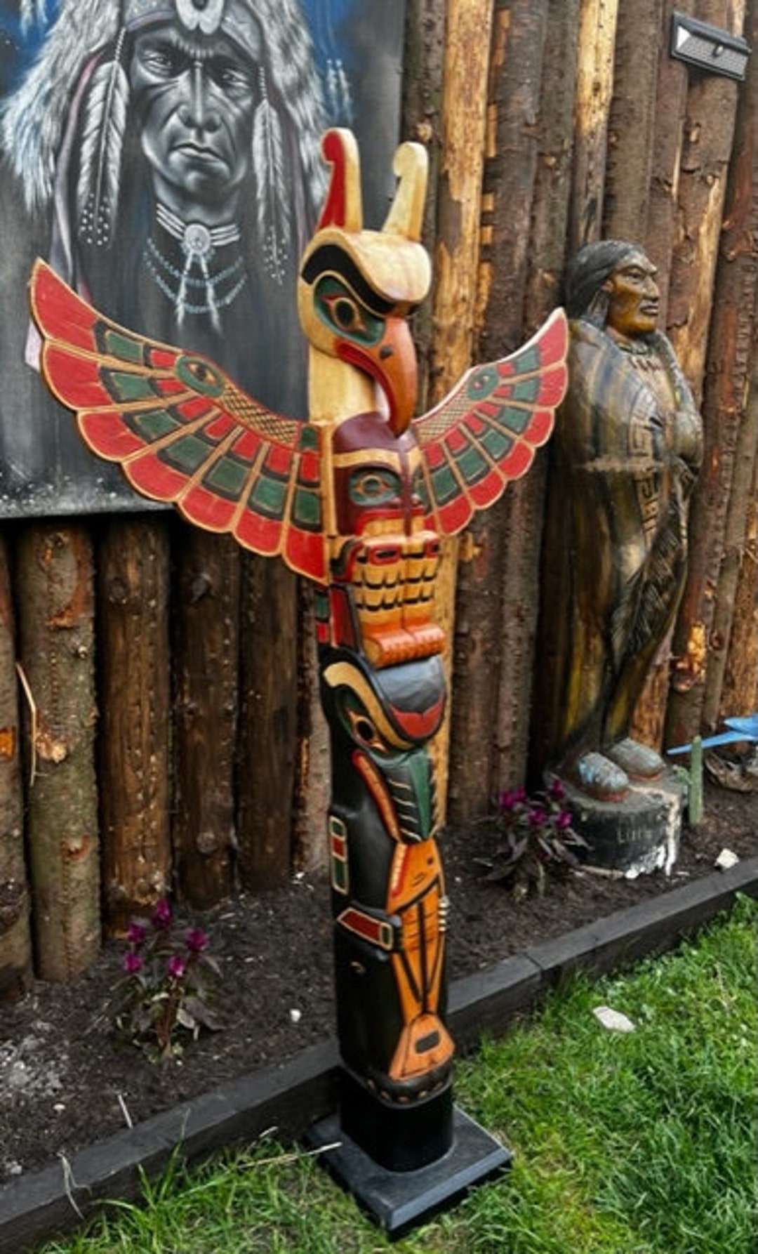 Totem Pole Wood, Indian Totem Pole Totem Pole Torture Post Height 1.50