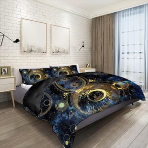 Celestial Duvet Cover: Mystical Moon & Stars | Boho Chic Bedroom Decor, Cozy Home Accessory