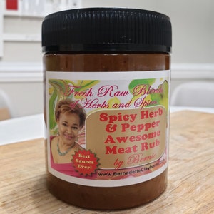 Spicy Herb & Pepper Meat Rub, Fresh Raw Blends.