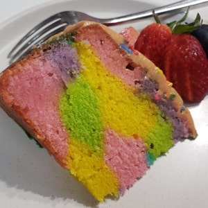 6&quot; Kasper&#39;s Rainbow Pound Cake with Coconut Guava Glaze