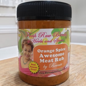 Awesome Orange Spice Meat Rub/Pot Seasoning. Use on Beef, Fish, Salmon, Seafood, Pork, Poultry, Rice or Veggie. Can be added after cooking.