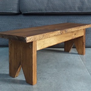 Rustic wooden bench stained dark oak wood, 60 cm BENCH, step, multifunction bench, seat, decorative bench