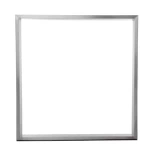 May include: A silver metal table base with a square frame.