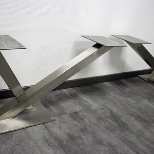 Bench frame stainless steel Paris60x60-415/890 K240 ground (1 pair)
