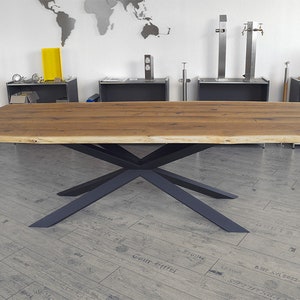Cross frame steel black matt GX80x40 L1600 Table frame Kitchen table Dining table Table base X-frame