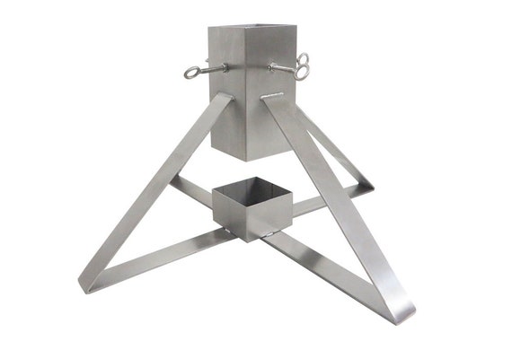 Tannenbaumständer Edelstahl Pyramide quadratische Aufnahme Christbaumständer Weihnachtsbaumständer Weihnachtsbaum Halter Baumständer (1 Stüc