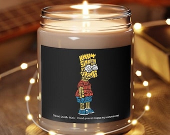 Bart Simpson | Aromatherapy Candles, 9oz | Don't Have A Cow, Man | The Simpsons | Bart Simpson Calligram Candle