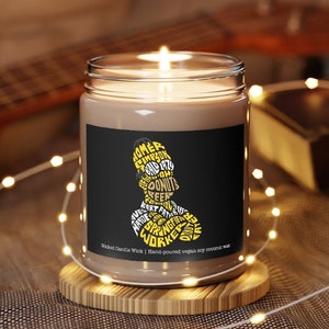 Homer Simpson Aromatherapy Candles, 9oz | The Simpsons Candle | Homer Calligram Artist Rendition| Bart Marge Lisa Maggie Fan Club Gift Saint