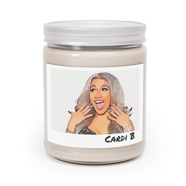 Cardi B Candle, 9oz | Celebrity Vegan Soy Wax Candle | Rapper | WAP | Bodak Yellow | I Like It | Girls Like You | Up | Celebrity