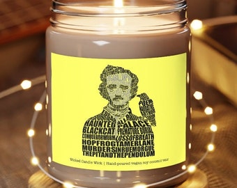 Edgar Allen Poe | Aromatherapy Candles, 9oz | The Raven | Poet Candle | Poetry Candle | Gift