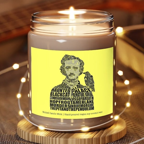 Edgar Allen Poe | Aromatherapy Candles, 9oz | The Raven | Poet Candle | Poetry Candle | Gift