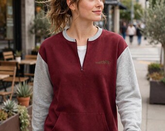 Maroon pullover long sleeve with kangaroo pocket