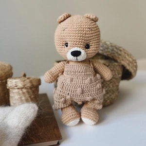 Crochet Teddy Bear Toy, Amigurumi Bear, Handmade Plush Toy, Baby Shower Gift, Nursery Decor, Cute Crochet Animal, Handmade Kids Gift image 1