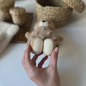 Crochet Teddy Bear Toy, Amigurumi Bear, Handmade Plush Toy, Baby Shower Gift, Nursery Decor, Cute Crochet Animal, Handmade Kids Gift image 3